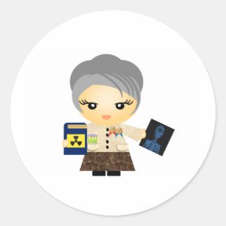 Marie Curie Runder Aufkleber