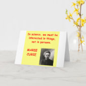 Marie Curie-Zitat Karte (Gelbe Blume)