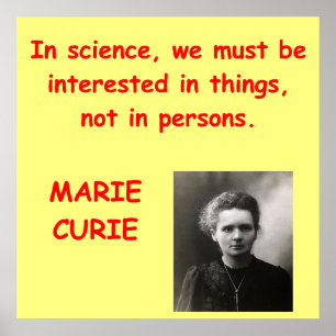 Marie Curie Zitat Poster