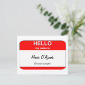 Marie D'Ajurck, Scheidungsanwältin Postkarte (Stehend Vorderseite)