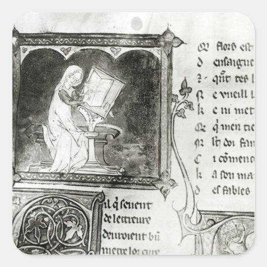 Marie de France schriftlich Quadratischer Aufkleber (Vorderseite)