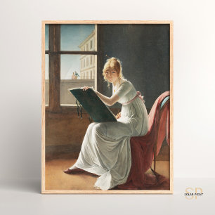 Marie-Denise Villers Young Woman Zeichnend Gemälde Poster