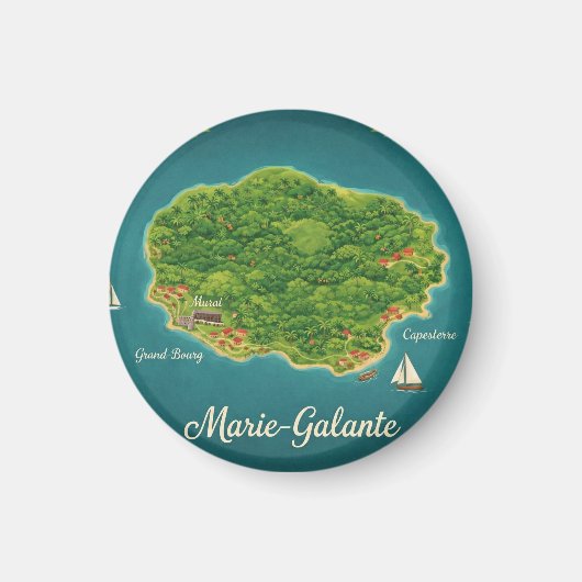 Marie-Galante – Illustrierte Insel Magnet (Vorne)