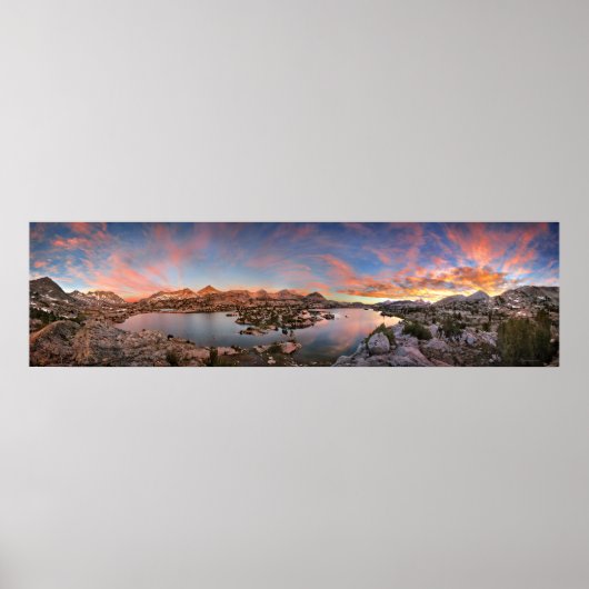 Marie Lake Sunrise Panorama - John Muir Trail Poster (Vorne)