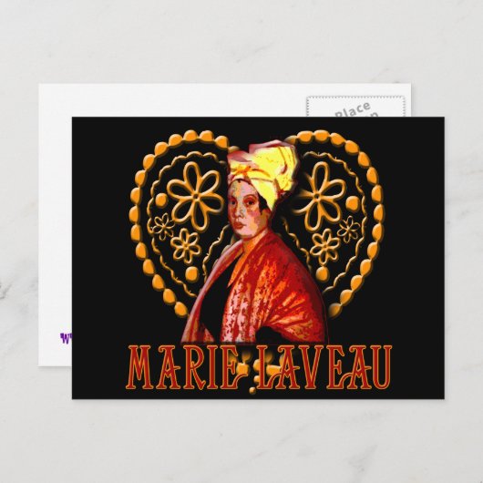 Marie Laveau Voodoo Hohepriestes Postkarte (Vorne/Hinten)