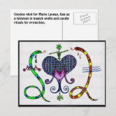 Marie Laveau Voodoo Vévé Postkarte (Vorne/Hinten)