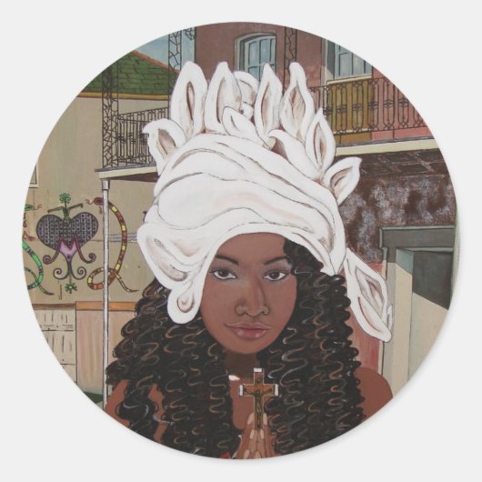 Marie Laveaux im französischen Viertel Runder Aufkleber (Vorderseite)