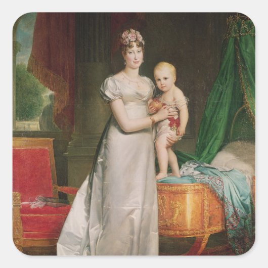Marie Louise und der König von Rom Quadratischer Aufkleber (Vorderseite)