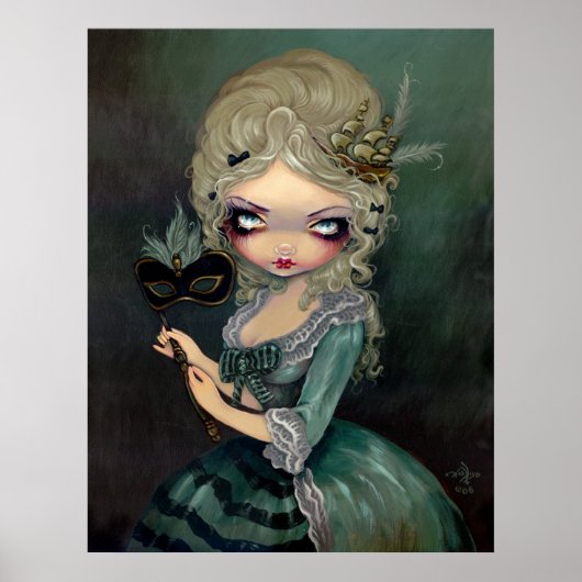 Marie Masquerade lowbrow gothischen Rokoko Art Pri Poster (Vorne)
