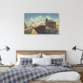 Marie, MI - View of Freighter Verlassend MacArthur Leinwanddruck (Insitu (Schlafzimmer))