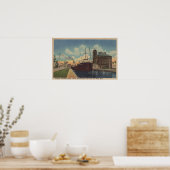 Marie, MI - View of Freighter Verlassend MacArthur Poster (Küche)