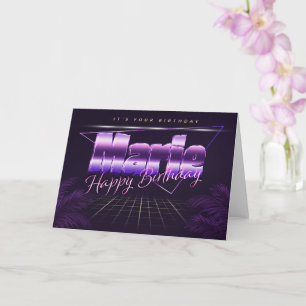 Marie Name Vorname lila retro Karte Geburtstag