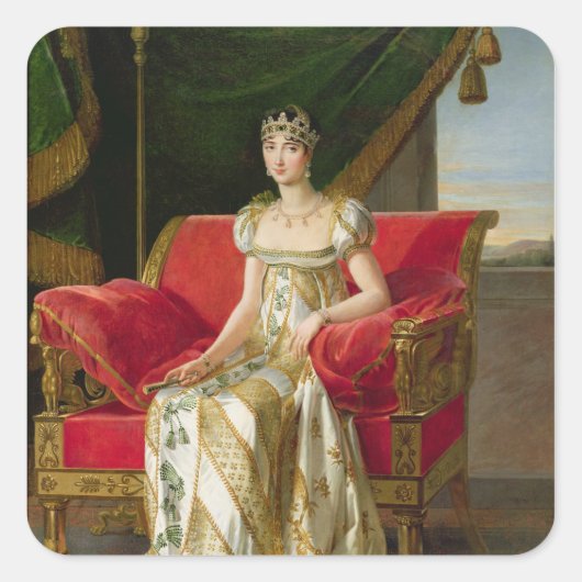 Marie Pauline Bonaparte Princess Borghese, 1808 Quadratischer Aufkleber (Vorderseite)