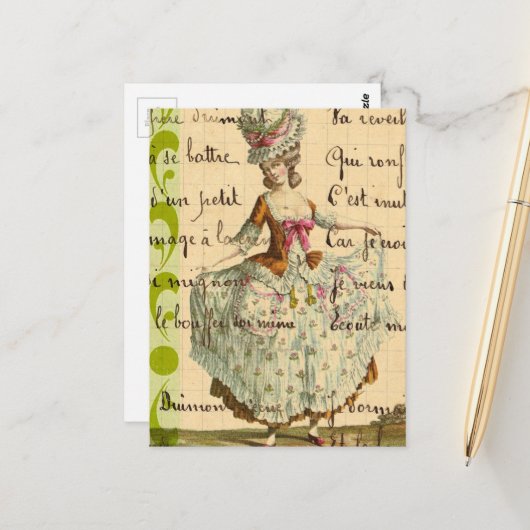 Marie Retro Collage Postkarte (Vorderseite/Rückseite Beispiel)
