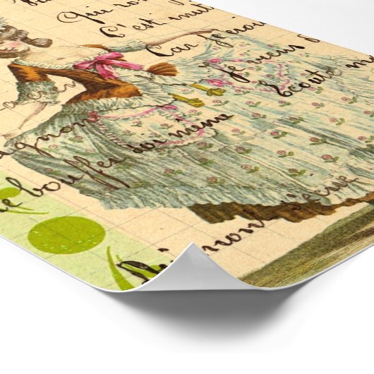 Marie, Vintage Lady Digital Art Poster (Ecke)