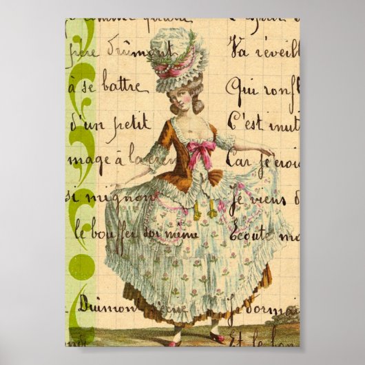 Marie, Vintage Lady Digital Art Poster (Vorne)