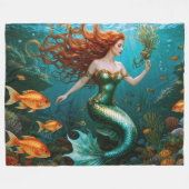 "Marielle" - Schöne TanzMeerjungfrau Fleecedecke (Vorderseite (Horizontal))