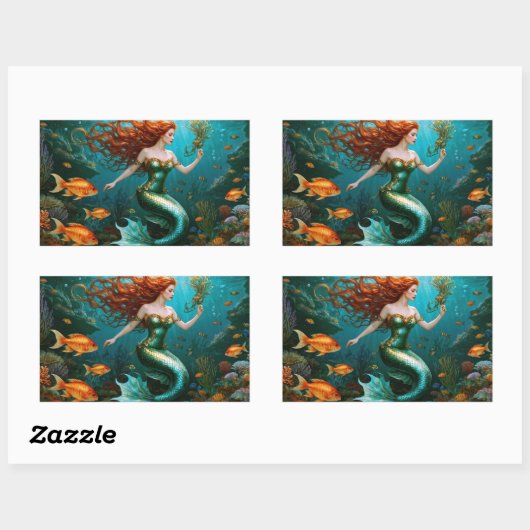 "Marielle" - Schöne TanzMeerjungfrau Rechteckiger Aufkleber (Blatt)