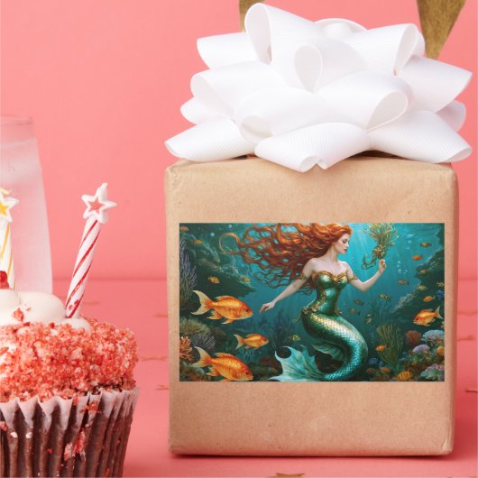 "Marielle" - Schöne TanzMeerjungfrau Rechteckiger Aufkleber (Party)