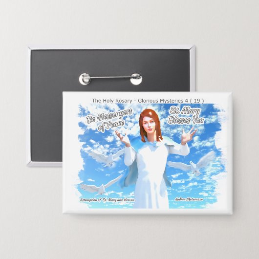 Marienerscheinung in den Himmel Button (Vorderseite/Rückseite)