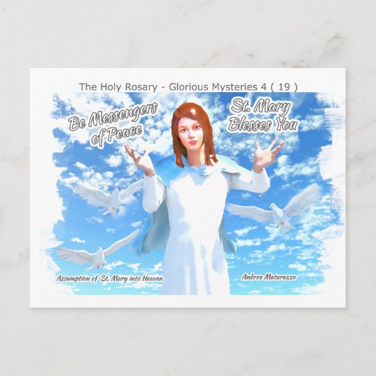 Marienerscheinung in den Himmel Postkarte (Vorderseite)