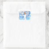 Marienerscheinung in den Himmel Quadratischer Aufkleber (Tasche)