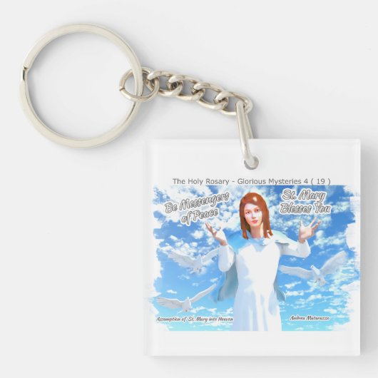 Marienerscheinung in den Himmel Schlüsselanhänger (Vorderseite)