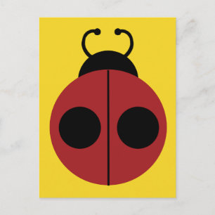 Marienkäfer 60er Retro cool rot gelb Postkarte