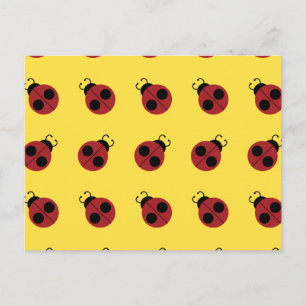 Marienkäfer 60er Retro cool rot gelb Postkarte