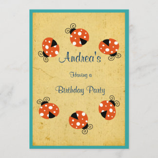 Marienkäfer-alles Gute zum Geburtstag Einladung