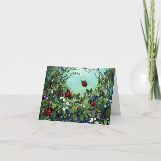 Marienkäfer an der Spiel-Anmerkungs-Karte Karte (Vorderseite)