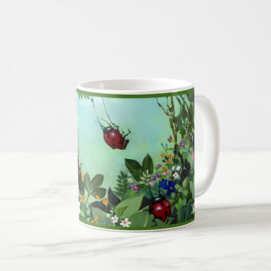 Marienkäfer an der Spiel-Tasse Kaffeetasse (VorderseiteRechts)