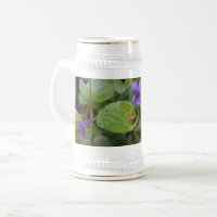 Marienkäfer auf Duftenden Veilchenblumen