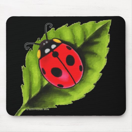 Marienkäfer auf einem Blatt Mousepad (Vorne)