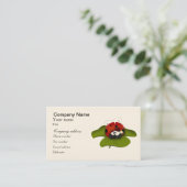 Marienkäfer auf einem grünen Blatt Visitenkarte (Stehend Vorderseite)