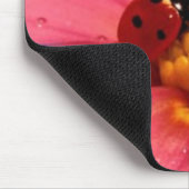 Marienkäfer auf einem rosa Gänseblümchen Mousepad (Ecke)