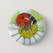 Marienkäfer auf einer Margerite Button (Vorderseite)