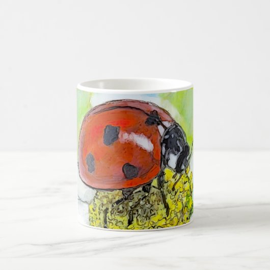 Marienkäfer auf einer Margerite Kaffeetasse (Mittel)