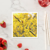 Marienkäfer auf gelbem Forsythienzweig Serviette (Beispiel)