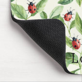 Marienkäfer auf grünen Blättern Garten Mousepad (Ecke)