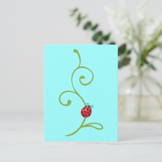 Marienkäfer auf Rebe Postkarte (Stehend Vorderseite)