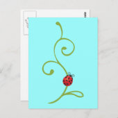 Marienkäfer auf Rebe Postkarte (Vorne/Hinten)