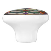 Marienkäfer aus Buntglas Keramikknauf (Seitenansicht)
