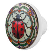 Marienkäfer aus Buntglas Keramikknauf (Rechts)