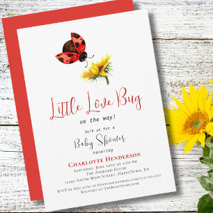 Marienkäfer-Baby-Party, Mädchen Little Love Bug Th Einladung