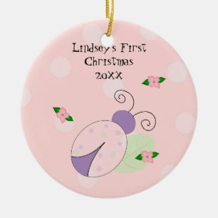 Marienkäfer-Babys erstes Weihnachten Keramik Ornament