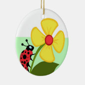 Marienkäfer-Blume Keramikornament (Rechts)