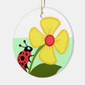 Marienkäfer-Blume Keramikornament (Links)