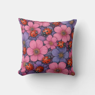 Marienkäfer Blumen Kissen
