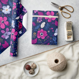 Marienkäfer Blumenmuster Geschenkpapier